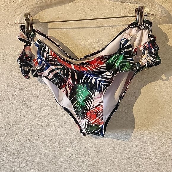 Meet Curve Swimsuit Blue Black Tropical Floral XXL Two Piece 2xl Bikini new - Picture 5 of 7